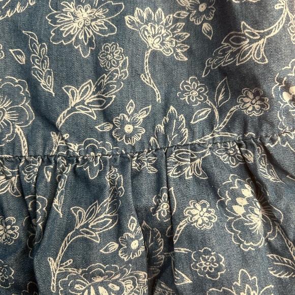 Osh Kosh Denim Floral Print Sleeveless Tunic Top Girls Size 6 - Picture 4 of 6